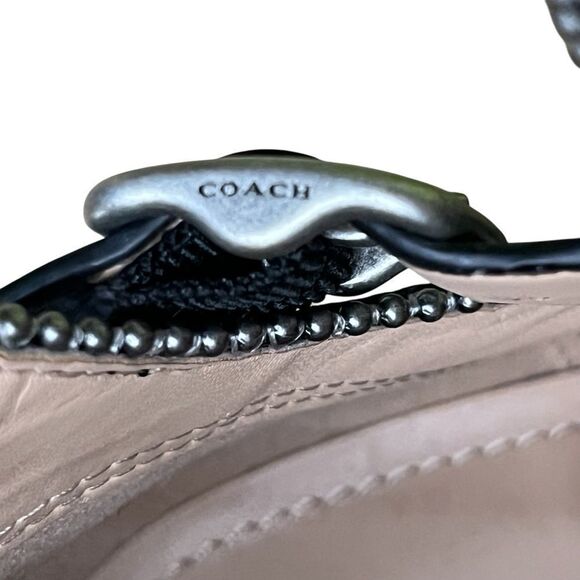 Coach Black Ankle Boots with Silver Accents - Picture 11 of 12